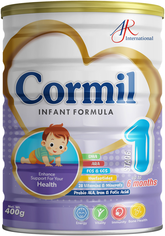 Cormil Stage 1 infant formula tin